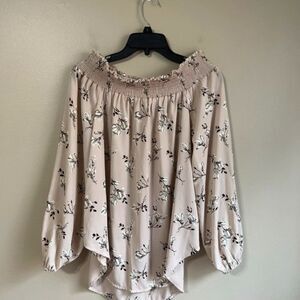Carol Christian large off the shoulder beige top